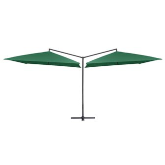 Parasol dubbel met stalen paal 250x250 cm groen 8719883763286 1