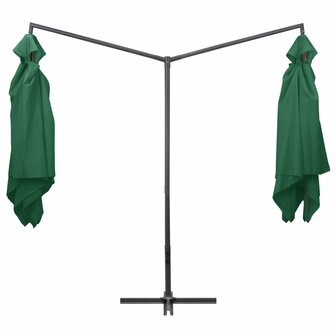 Parasol dubbel met stalen paal 250x250 cm groen 8719883763286 3