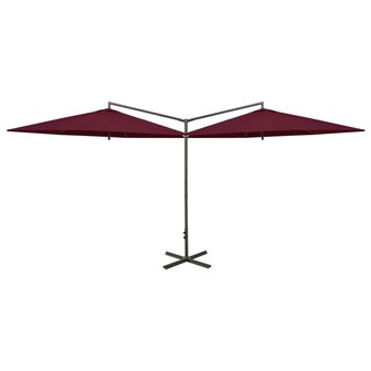 Parasol dubbel met stalen paal 600 cm bordeauxrood 8720286115428 2