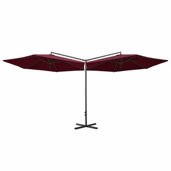 Parasol dubbel met stalen paal 600 cm bordeauxrood 8720286115428 3