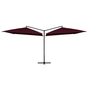 Parasol dubbel met stalen paal 250x250 cm bordeauxrood 8719883763323 2