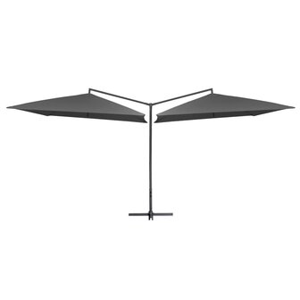 Parasol dubbel met stalen paal 250x250 cm antraciet 8719883763309 1