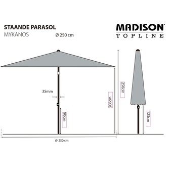 Madison Parasol Mykanos 250 cm groen 8713229052041 6