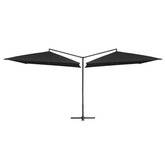 Parasol dubbel met stalen paal 250x250 cm zwart 8719883763347 1