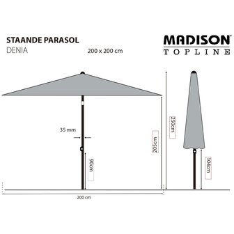 Madison Parasol Denia 200x200 cm taupe 8713229052157 6