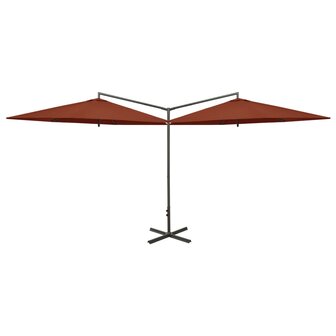 Parasol dubbel met stalen paal 600 cm terracottakleurig 8720286115435 2