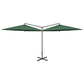 Parasol dubbel met stalen paal 600 cm groen 8720286115381 2