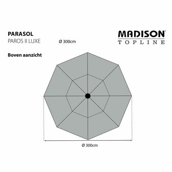 Madison Parasol Paros II Luxe 300 cm safierblauw 8713229046361 7