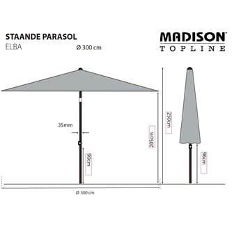 Madison Parasol Elba 300 cm taupe 8713229052089 6