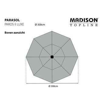 Madison Parasol Paros II Luxe 300 cm lichtgrijs 8713229046392 7