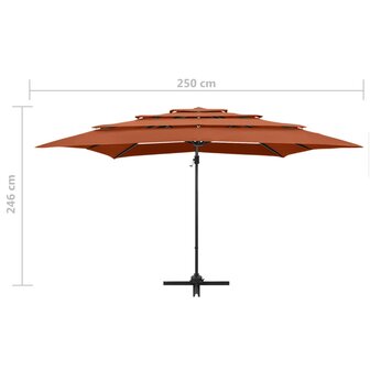 Parasol 4-laags met aluminium paal 250x250 cm terracottakleurig 8720286165072 9