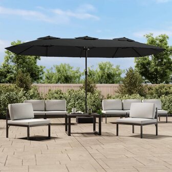 Parasol dubbel 449x245 cm zwart 8720845748357 1