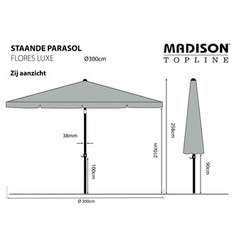 Madison Parasol Flores Luxe rond 300 cm saliegroen 8713229077549 6