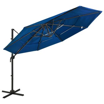 Parasol 4-laags met aluminium paal 3x3 m azuurblauw 8720286165171 1