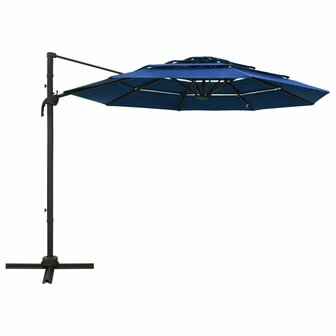 Parasol 4-laags met aluminium paal 3x3 m azuurblauw 8720286165171 2