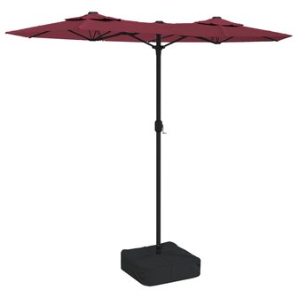 Parasol dubbel met LED&amp;apos;s 316x240 cm bordeauxrood 8720845748579 2