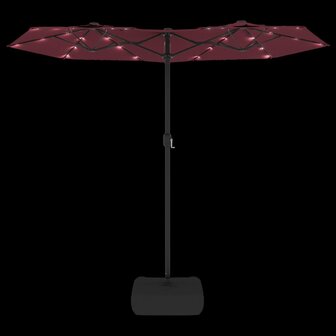 Parasol dubbel met LED&amp;apos;s 316x240 cm bordeauxrood 8720845748579 6