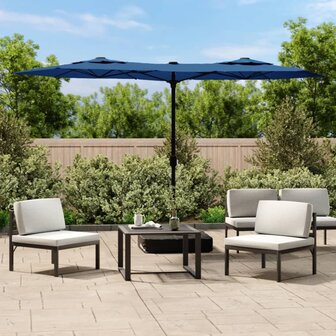 Parasol dubbel met LED&amp;apos;s 316x240 cm azuurblauw 8720845748609 1