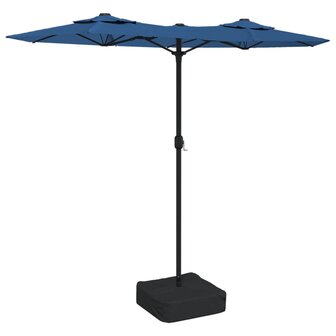 Parasol dubbel met LED&amp;apos;s 316x240 cm azuurblauw 8720845748609 2