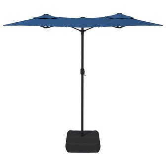 Parasol dubbel met LED&amp;apos;s 316x240 cm azuurblauw 8720845748609 5