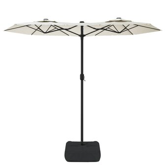 Parasol dubbel met LED&amp;apos;s 316x240 cm zandwit 8720845748531 4