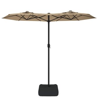 Parasol dubbel met LED&amp;apos;s 316x240 cm taupe 8720845748562 4