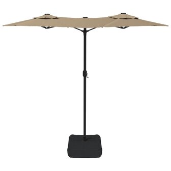 Parasol dubbel met LED&amp;apos;s 316x240 cm taupe 8720845748562 5