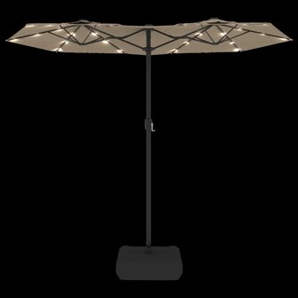 Parasol dubbel met LED&amp;apos;s 316x240 cm taupe 8720845748562 6