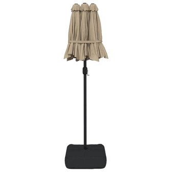 Parasol dubbel met LED&amp;apos;s 316x240 cm taupe 8720845748562 7