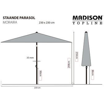 Madison Parasol Moraira 230x230 cm taupe 8713229052225 6