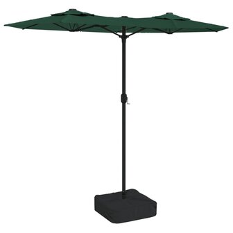 Parasol dubbel met LED&amp;apos;s 316x240 cm groen 8720845748548 2