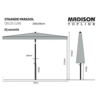 Madison Parasol Delos Luxe 300x200 cm grijs PAC5P014 8713229247591 6