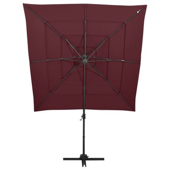 Parasol 4-laags met aluminium paal 250x250 cm bordeauxrood 8720286165065 2