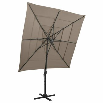 Parasol 4-laags met aluminium paal 250x250 cm taupe 8720286165058 1