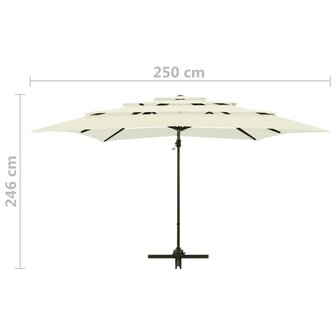 Parasol 4-laags met aluminium paal 250x250 cm zandkleurig 8720286165027 9