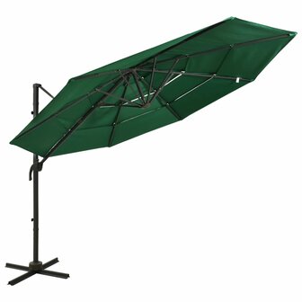 Parasol 4-laags met aluminium paal 3x3 m groen 8720286165119 1