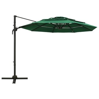 Parasol 4-laags met aluminium paal 3x3 m groen 8720286165119 2