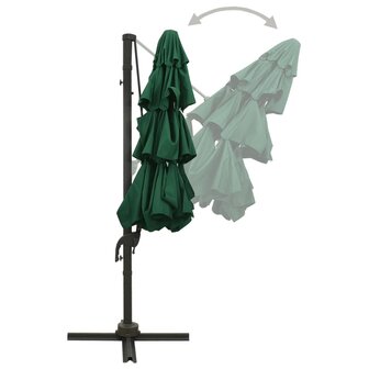 Parasol 4-laags met aluminium paal 3x3 m groen 8720286165119 4