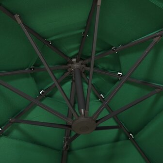 Parasol 4-laags met aluminium paal 3x3 m groen 8720286165119 6