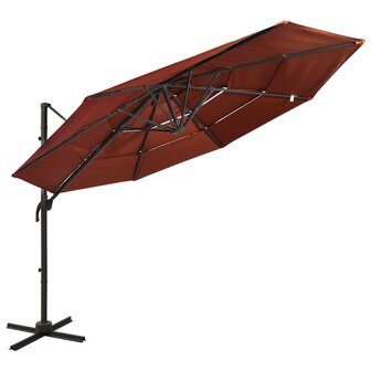 Parasol 4-laags met aluminium paal 3x3 m terracotta 8720286165157 1