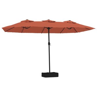 Parasol dubbel met LED 449x245 cm terracottakleurig 8720845748425 2