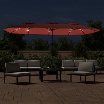 Parasol dubbel met LED 449x245 cm terracottakleurig 8720845748425 3