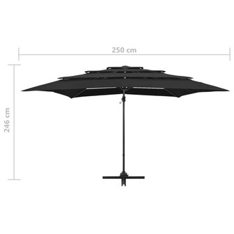 Parasol 4-laags met aluminium paal 250x250 cm zwart 8720286165089 9