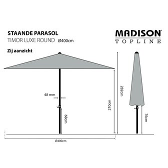 Madison Parasol Timor Luxe 400 cm taupe PAC8P015 8713229247690 5