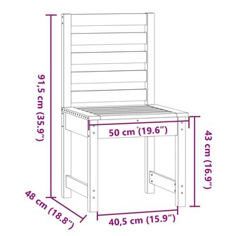 Tuinstoelen 2 st 50x48x91,5 cm massief grenenhout zwart 8720845691523 8