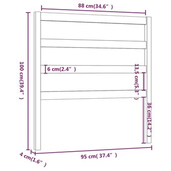 Hoofdbord 95x4x100 cm massief grenenhout 8720287207290 6