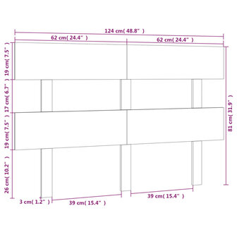 Hoofdbord 124x3x81 cm massief grenenhout zwart 8720287009450 6