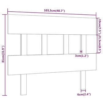 Hoofdbord 103,5x3x81 cm massief grenenhout wit 8720287009870 6