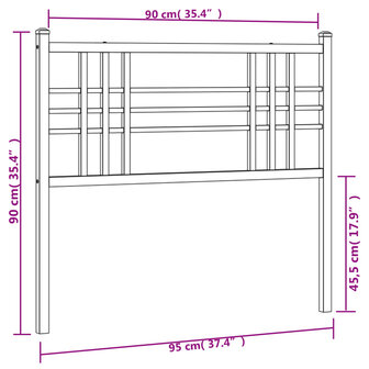 Hoofdbord 90 cm metaal zwart 8721012373167 6