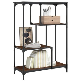 Boekenkast 81x36x115 cm bewerkt hout en staal bruin eikenkleur 8721012125698 3